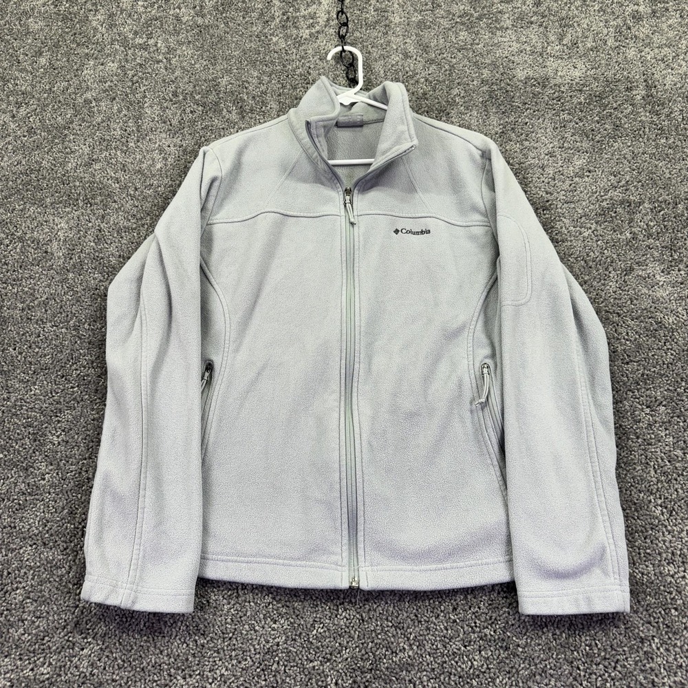 Columbia Jacket Womens XL Gray Fleece Full Zip Lightweight Outdoor Casual